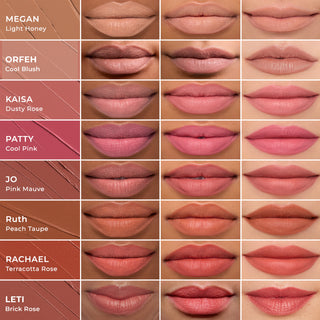 Full Range Shade Chart: Empowermatte Beige, Mauve, Peach, Pink