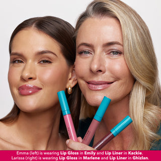 Emily plumping gloss model editorial image