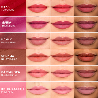 Gallery | Matte Tint Lip | Infographic Shade Compar